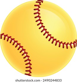 A softball ball cartoon sports icon illustration