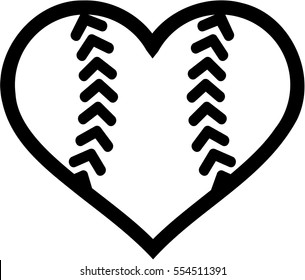 Softball ball heart