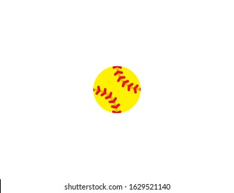 Softball ball vector flat icon. Isolated baseball ball vector emoji illustration 