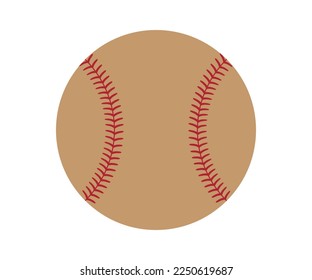 Softball. Baseball. Red stitches. Baseball equipment. Vector illustration