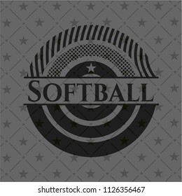 Softball black emblem. Vintage.