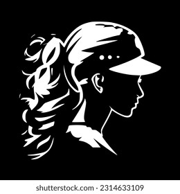 Softball | Black and White Vector illustration