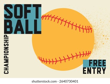 Softball Championship typographical style poster design. Vector illustration.