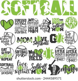 Softball Cheer Vector Designs Bundle