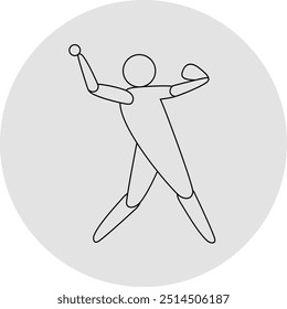 Softball  competition icon. Sport sign. Line art.