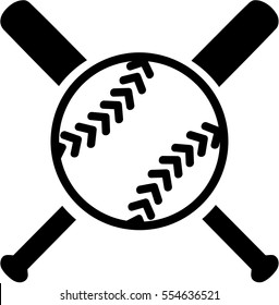 Softball with crossed bats