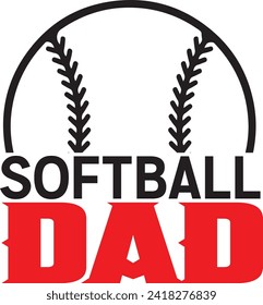 Softball dad instant digital download eps