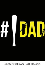 Softball dad vector art design, eps file. design file for t-shirt. SVG, EPS cuttable design file