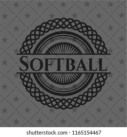 Softball dark emblem. Retro