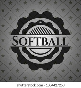 Softball dark emblem. Vector Illustration. Detailed.
