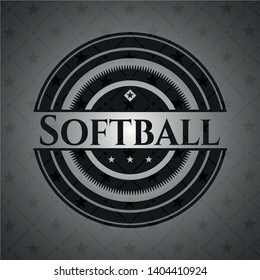 Softball dark emblem. Vector Illustration. Detailed.