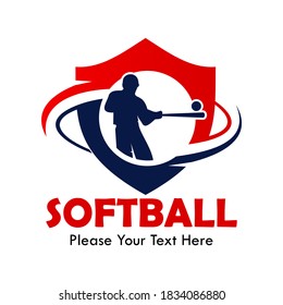 Softball Design Logo Template Illustration Stock Vector (Royalty Free