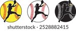 Softball Girl, Softball Silhouette, Girl Baseball Player, Baseball Clip Art