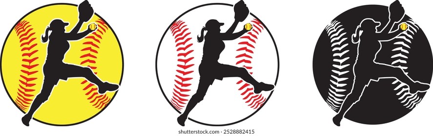 Softball Girl, Softball Silhouette, Girl Baseball Player, Baseball Clip Art