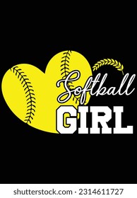 Softball girl vector art design, eps file. design file for t-shirt. SVG, EPS cuttable design file svg
