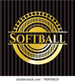 Softball gold emblem or badge