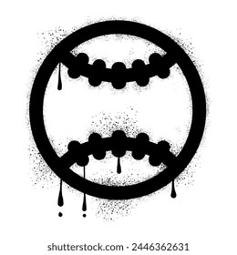 Softball graffiti drawn with black spray paint