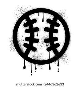 Softball graffiti drawn with black spray paint