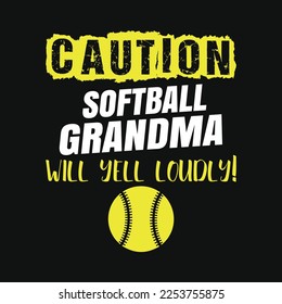 Softball Grandma Funny funny t-shirt design