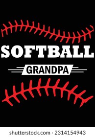 Softball grandpa vector art design, eps file. design file for t-shirt. SVG, EPS cuttable design file