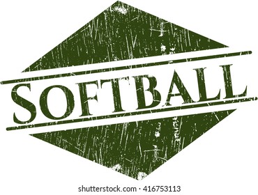 Softball grunge stamp