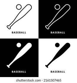 Softball Icon Cartoon. Baseball Equipment Symbol Vector Logo
