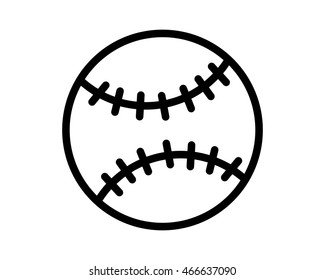 Softball Icon Sport Equipment Tool Utensil Image Vector 