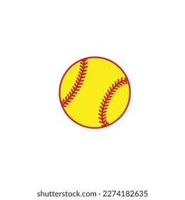 yellow softball vector
