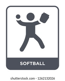 softball icon vector on white background, softball trendy filled icons from Sport collection, softball simple element illustration