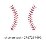 Softball laces set. Baseball ball stripes. Softball Stitches. Vector illustration