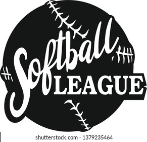 Softball league, sports, vector