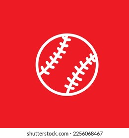 Softball line icon, graphic resource template, vector illustration.