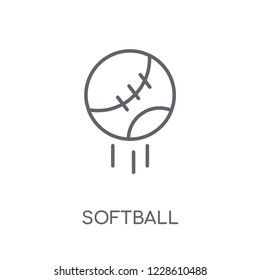 softball linear icon. Modern outline softball logo concept on white background from Sport collection. Suitable for use on web apps, mobile apps and print media.