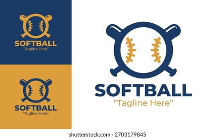 Logotipo de Softbol Emblema Fuerte y Audaz para Torneos