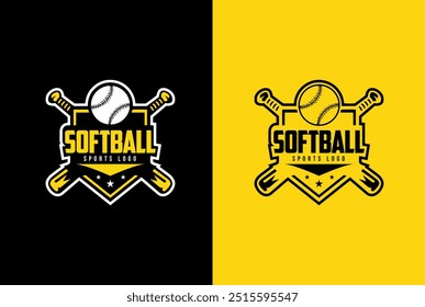 vetor logotipo de softball e design de logotipo de esportes