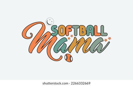 Softball Mama baseball t-shirt design, Baseball t-shirt design vector, Typography baseball t-shirt design