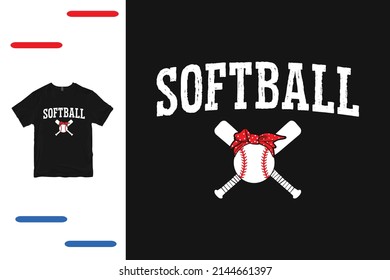 Softball mama t shirt design