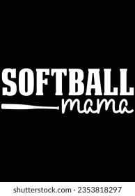 Softball Mama Vektorgrafik Design, EPS Datei. Design-Datei für das T-Shirt. SVG, EPS-Schnittwortdatei