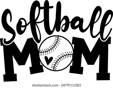 Softball MOM Digital EPs Vector graphics File