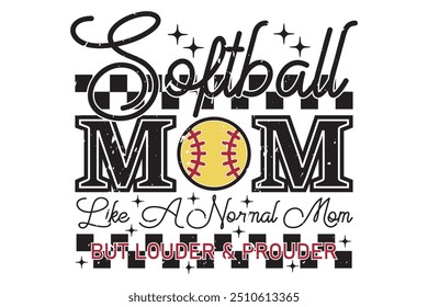 Softball Mom EPS Retro Sport Mama T-shirt Design