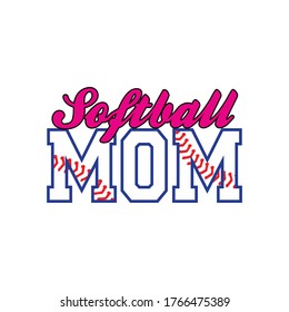 Softball Mom Tshirt Design Vector White Background