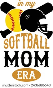 Softball Mom, Softball Mom, Varsity, Distressed, Glitter, In my Softball Mom era, files for, Sublimation Design Downloads