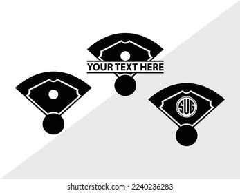 Softball Monogram Vector Illustration Silhouette svg
