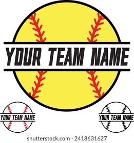 Softball name frame instant digital download eps