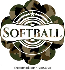 Softball sobre textura de camo