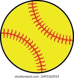 Softball on transparent background. Vector illustration