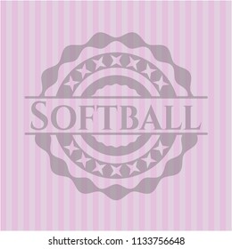 Softball pink emblem