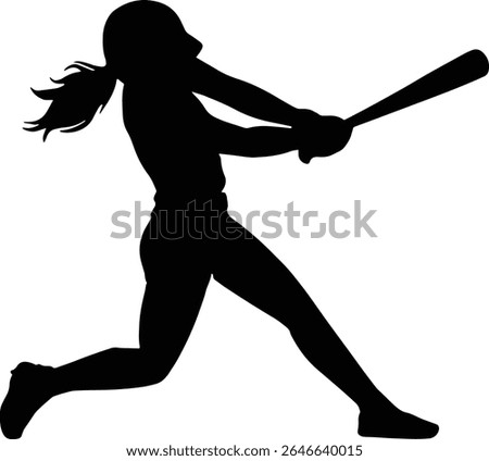 Softball Player, Baseball player silhouette design eps on transparent background