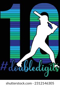 Softball player double digits vector art design, eps file. design file for t-shirt. SVG, EPS cuttable design file