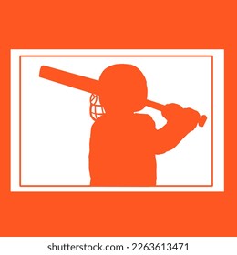 The Softball player silhouette art